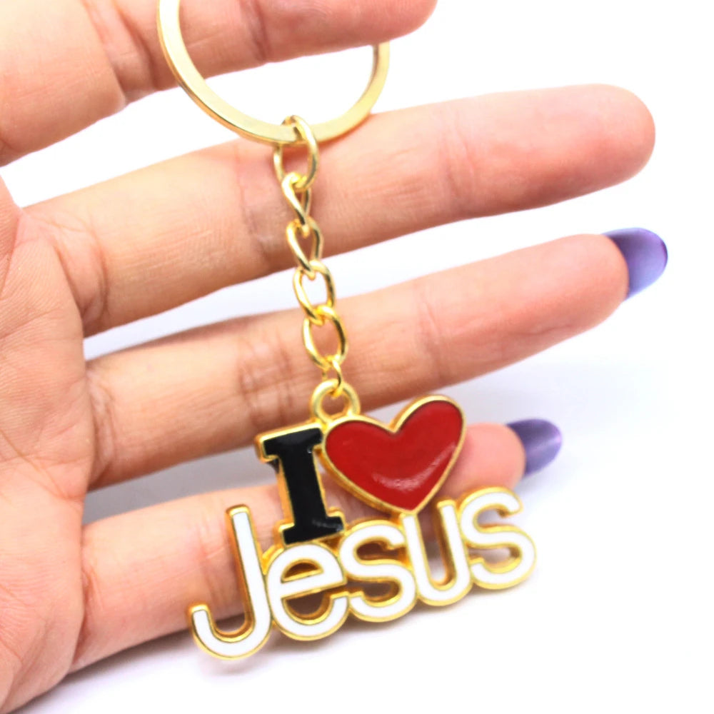 "I Love Jesus" Keychains Metal