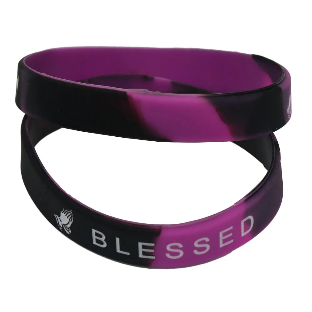 1Pc Blessed Silicone Wristband
