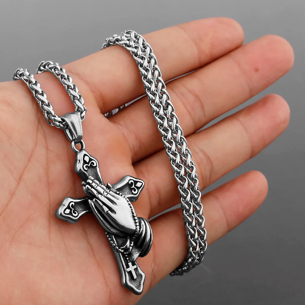 Prayer Cross Necklace Stainless Steel