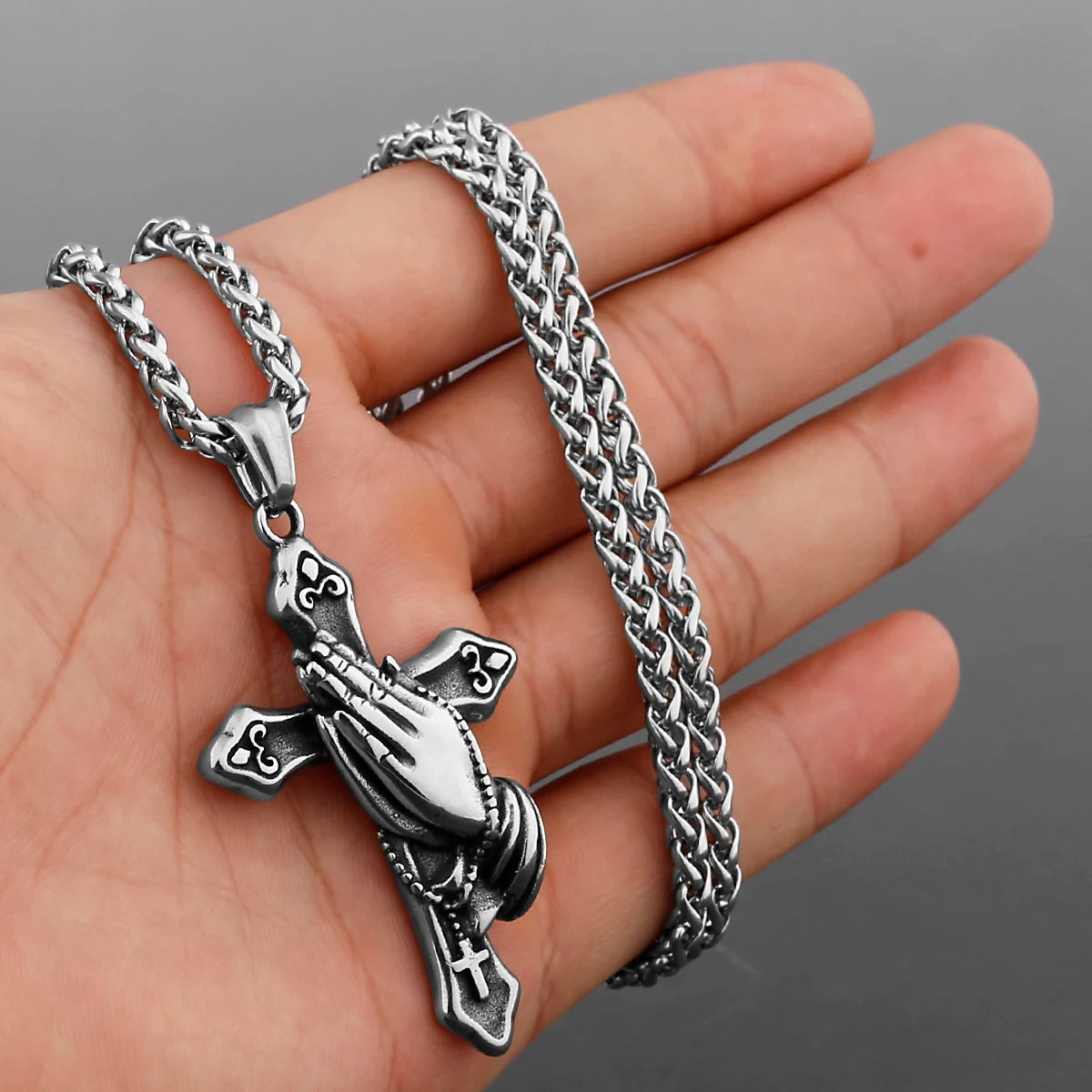 Prayer Cross Necklace Stainless Steel
