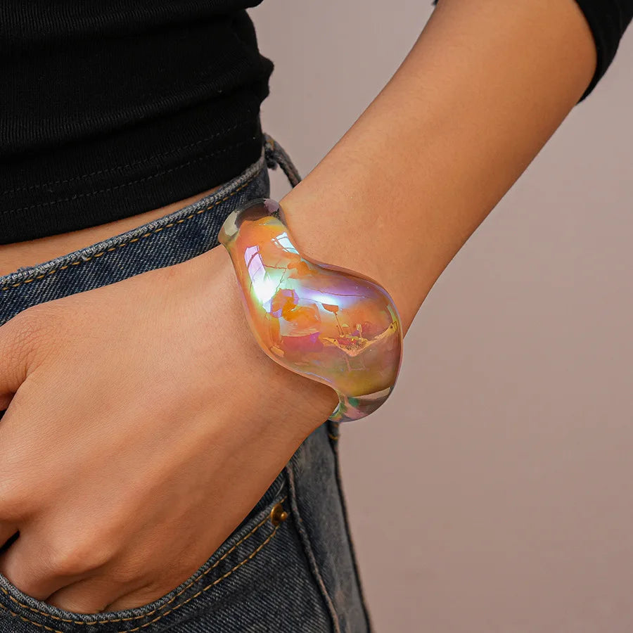 Transparent Colorful Acrylic Opening Bangle