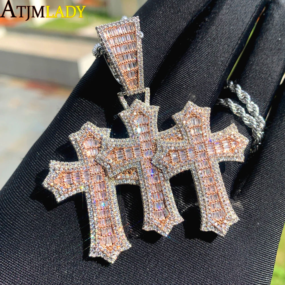 New Iced Out Cross Pendants and Coordinating Chain Options