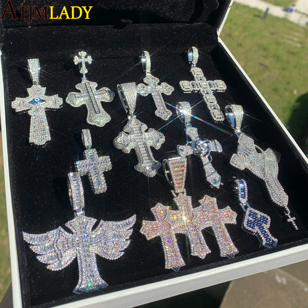 New Iced Out Cross Pendants and Coordinating Chain Options