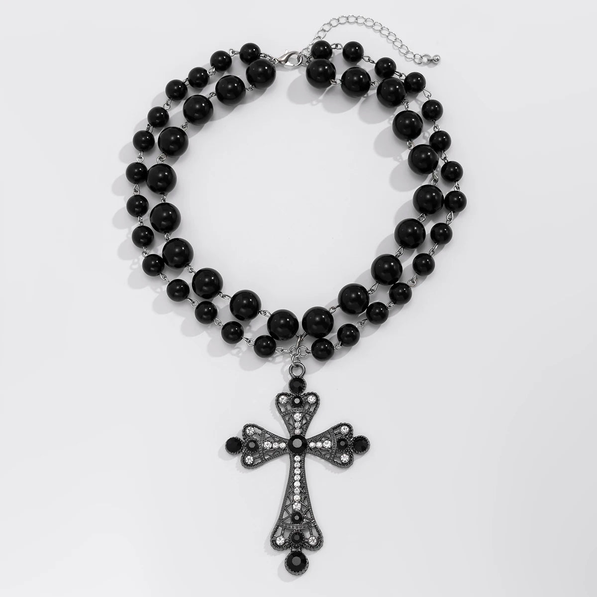 Large Cross Pendant Pearl Choker Design