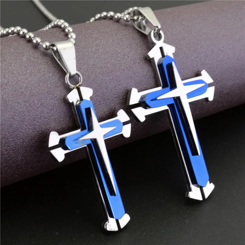 Cross Necklaces Unisex Stainless Steel Chain Pendant Necklace
