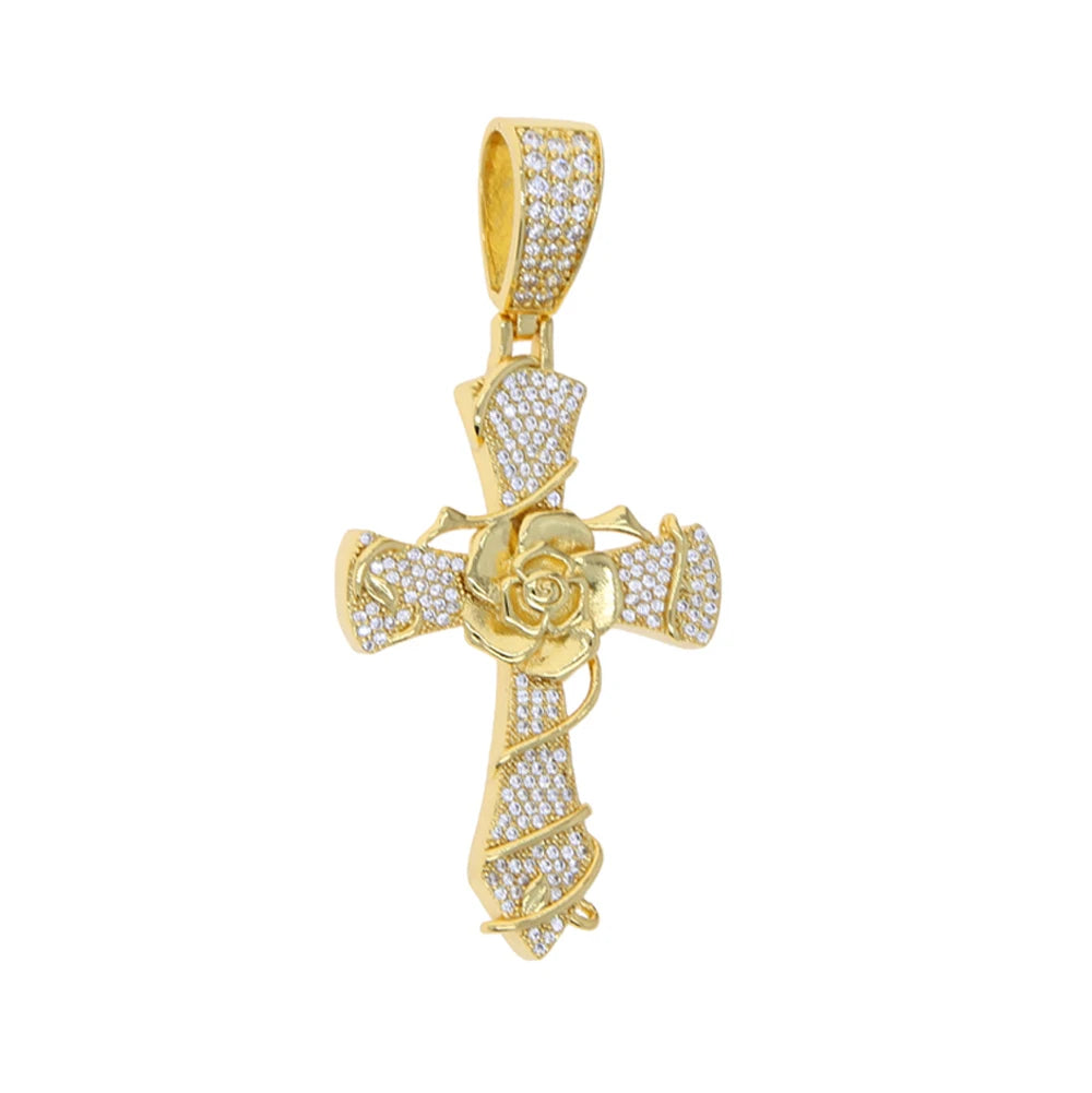 New Iced Out Cross Pendants and Coordinating Chain Options