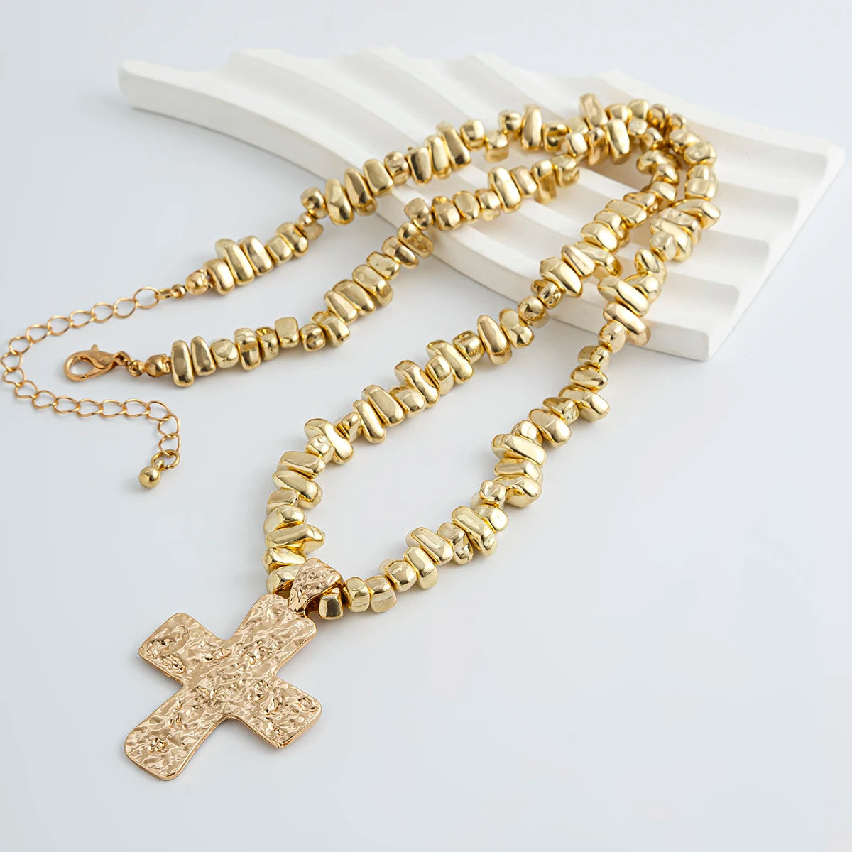 2Pcs/Set Creative Irregular CCB Beads Cross Chain