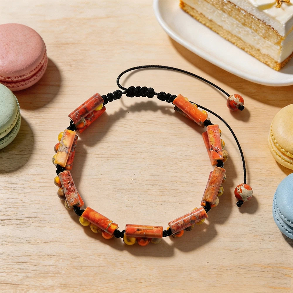 Handmade Woven 4mm Natural Stone Bracelets Emperor Beaded Adjustable