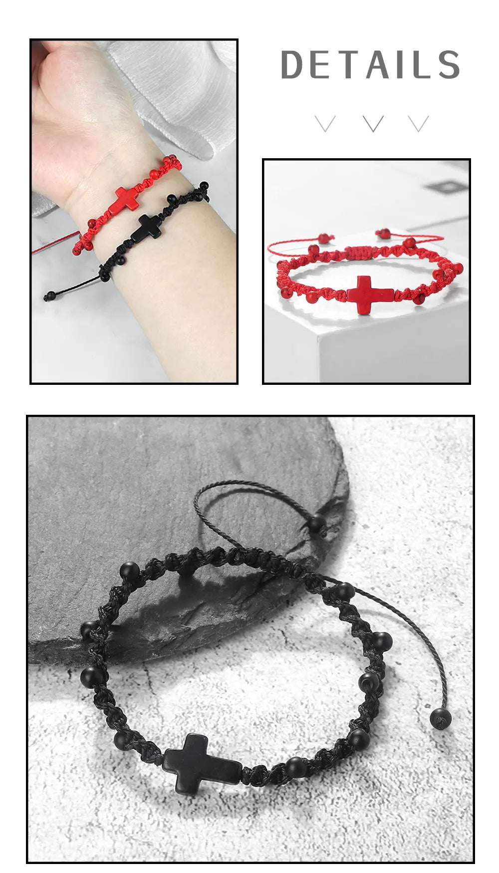 Jesus Pendant Rope Chain Bracelets 4 Colors