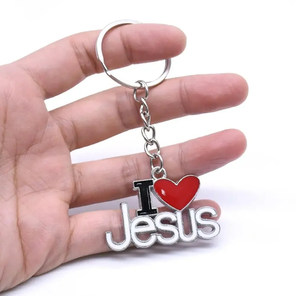 "I Love Jesus" Keychains Metal