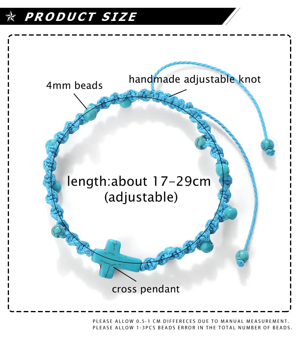 Jesus Pendant Rope Chain Bracelets 4 Colors