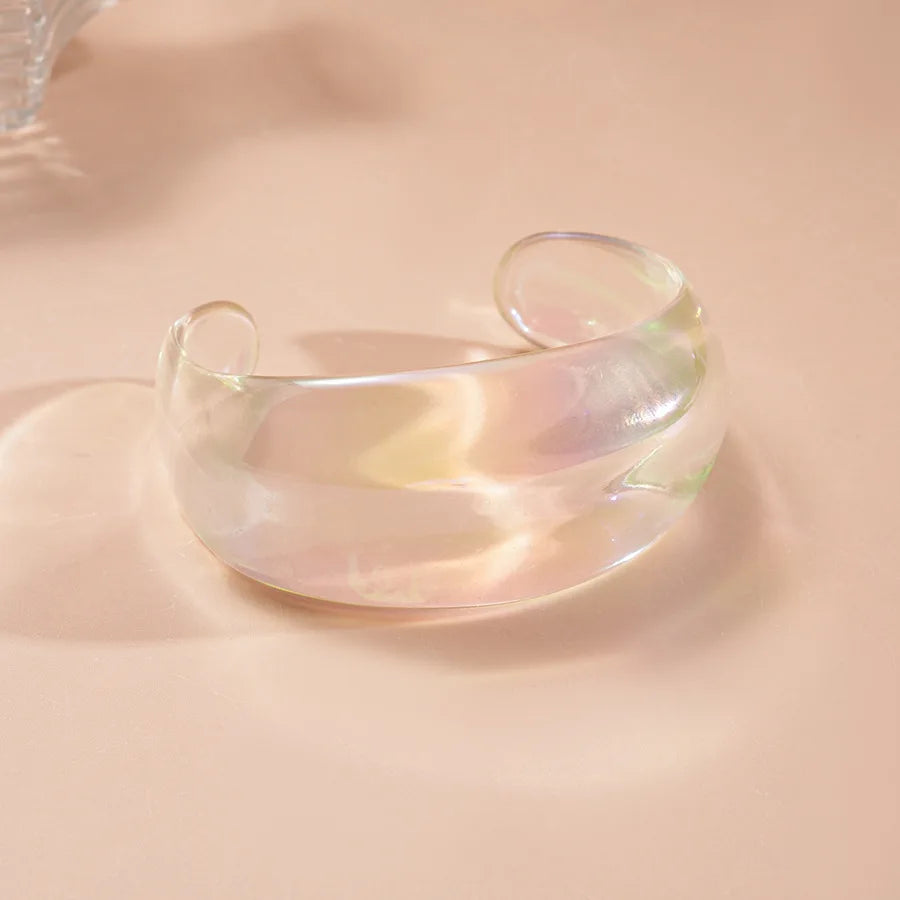 Transparent Colorful Acrylic Opening Bangle