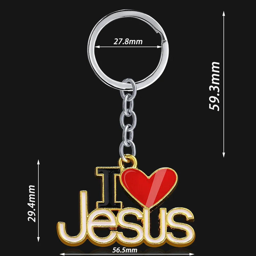 "I Love Jesus" Keychains Metal