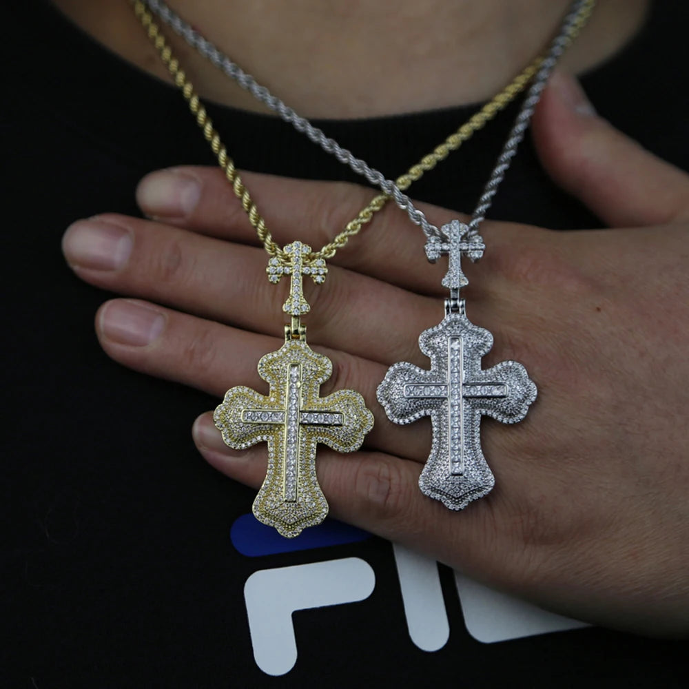 New Iced Out Cross Pendants and Coordinating Chain Options