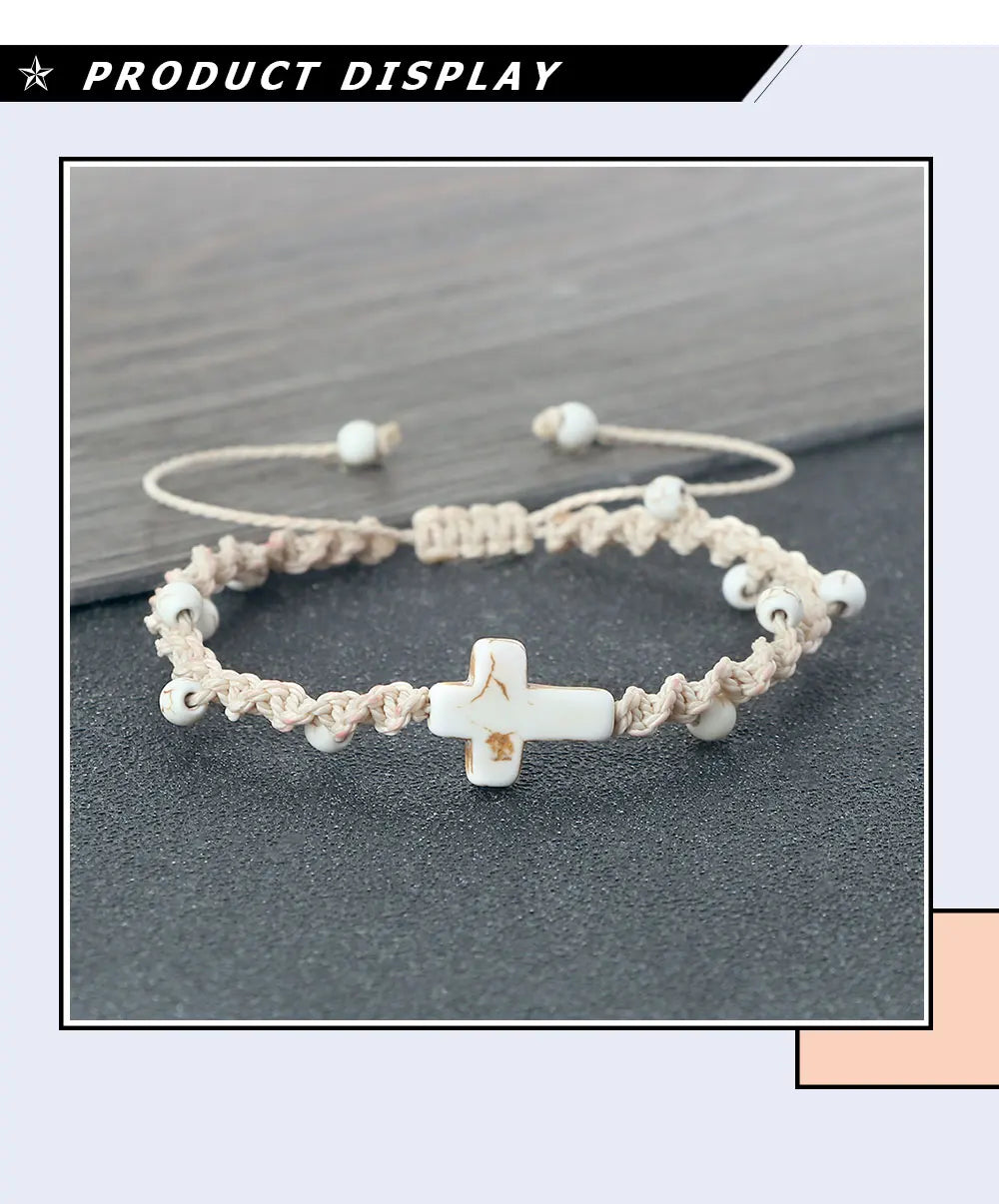 Jesus Pendant Rope Chain Bracelets 4 Colors