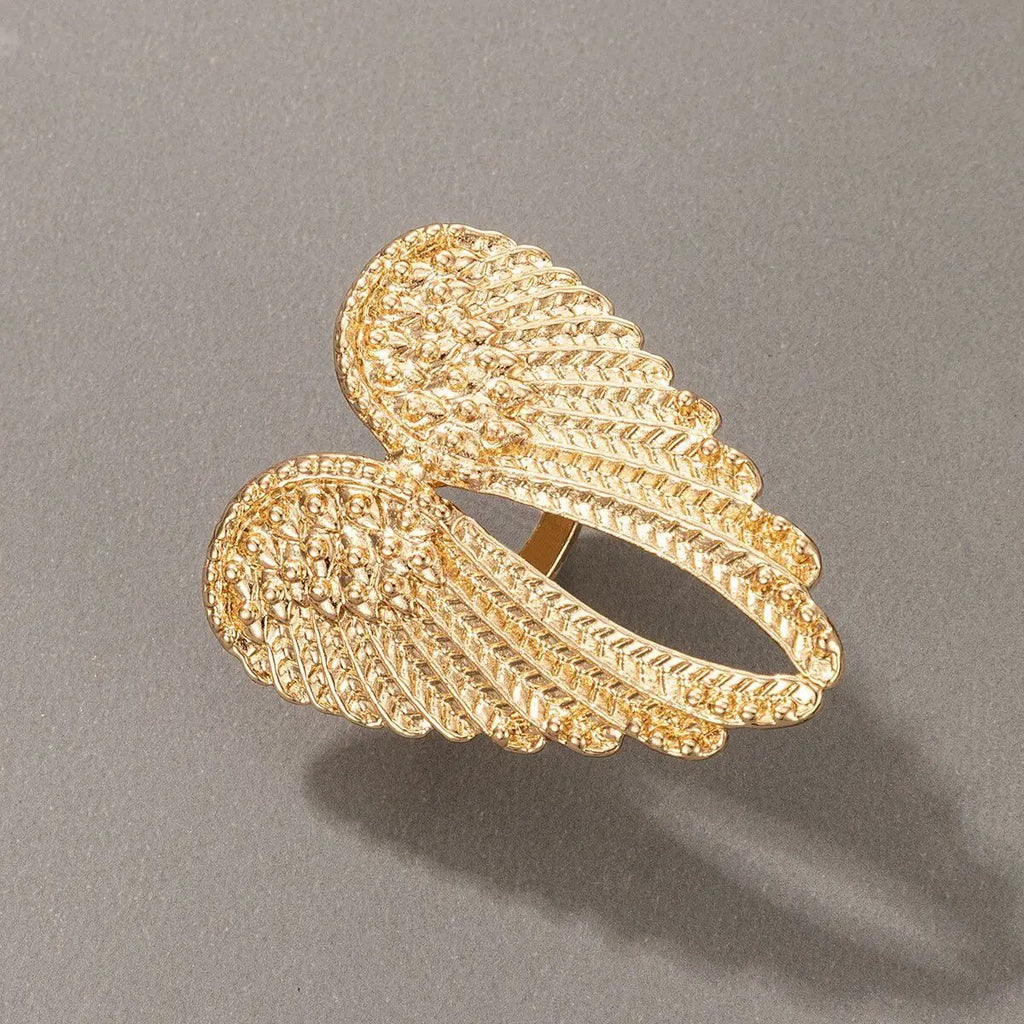 Retro Angel Wings Large Ring