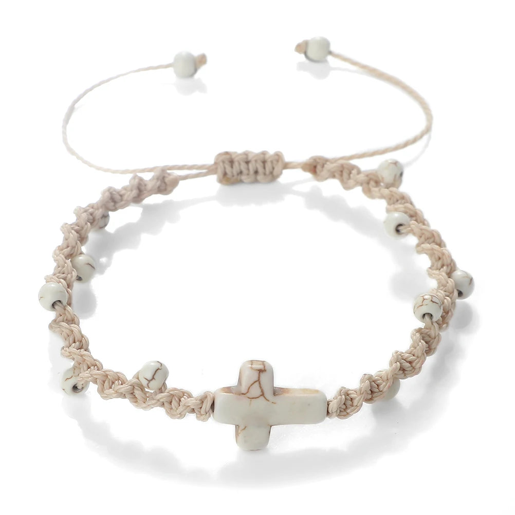 Jesus Pendant Rope Chain Bracelets 4 Colors