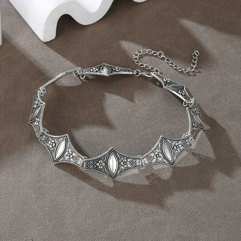 Silver Cross Patchwork Necklace