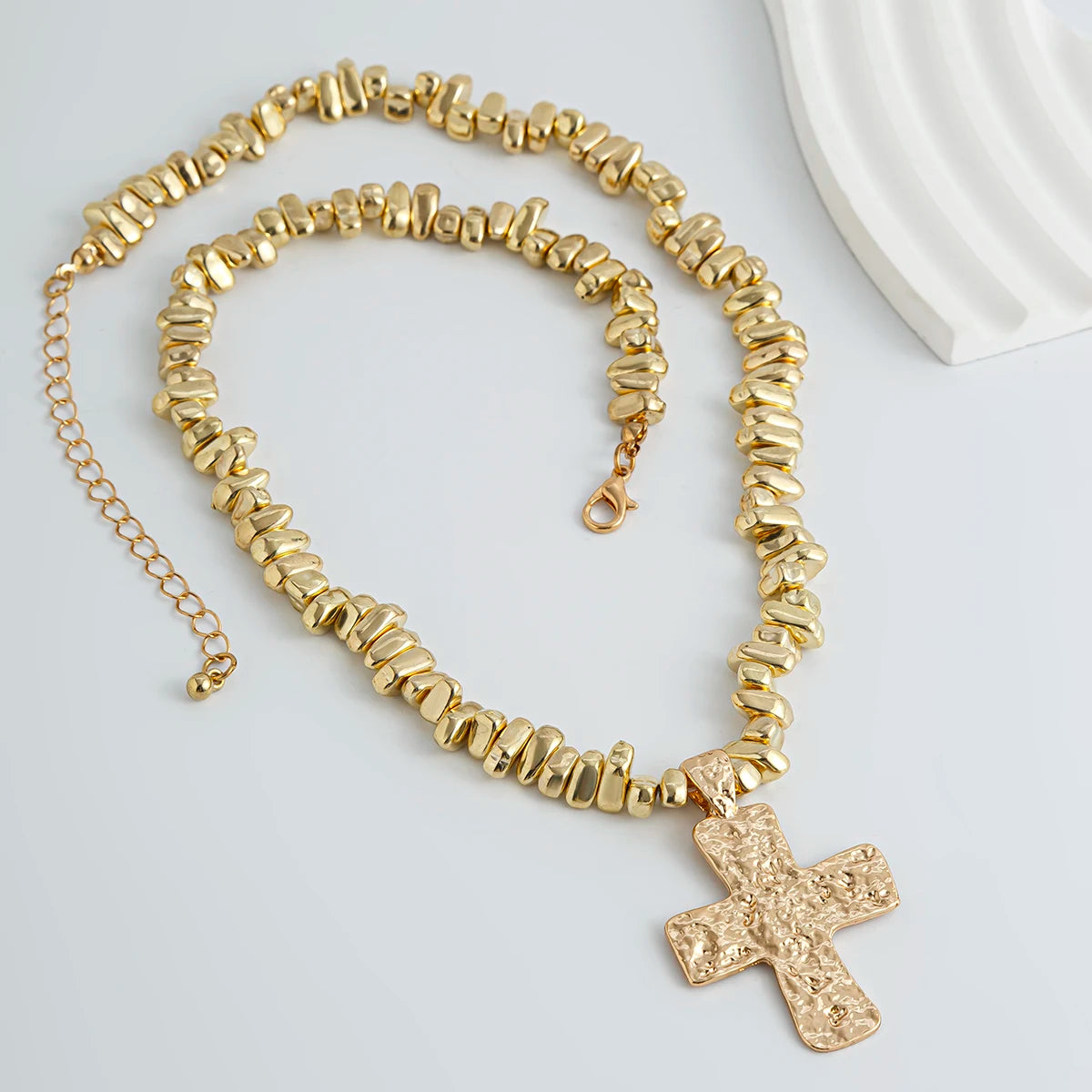 2Pcs/Set Creative Irregular CCB Beads Cross Chain