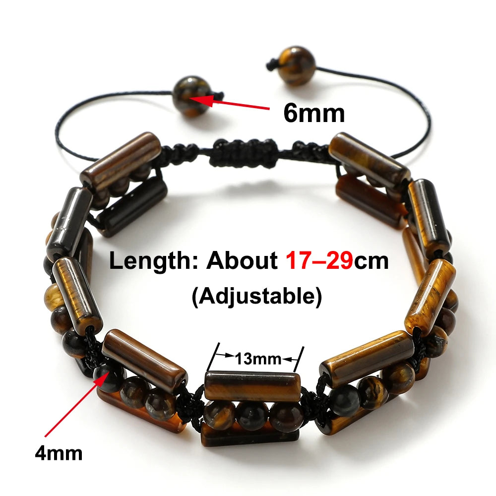 Handmade Woven 4mm Natural Stone Bracelets Emperor Beaded Adjustable