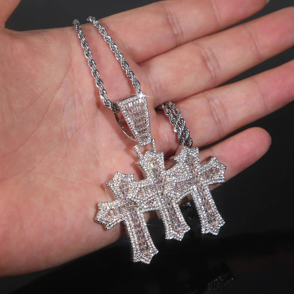 New Iced Out Cross Pendants and Coordinating Chain Options