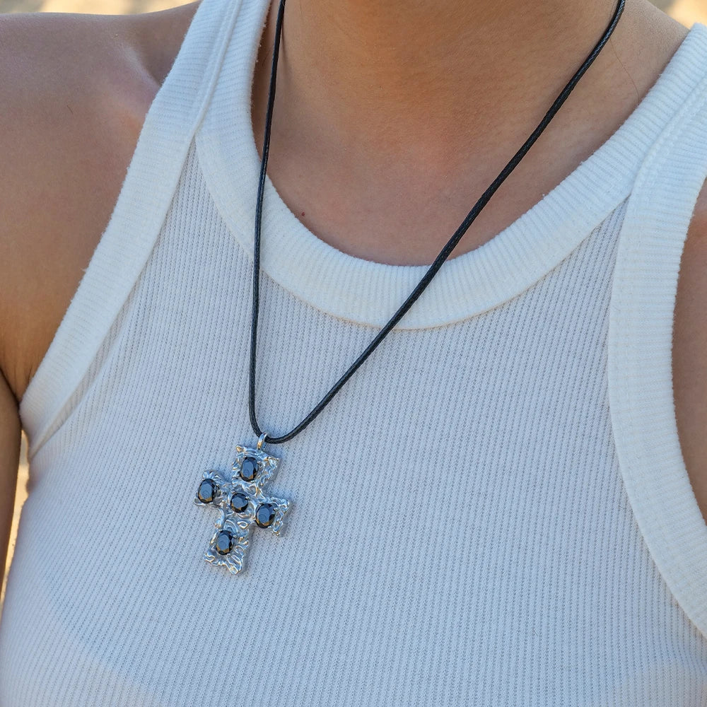 Stainless Steel 18K Gold Plated Trendy Cross NECKLACES AND EARRINGS
