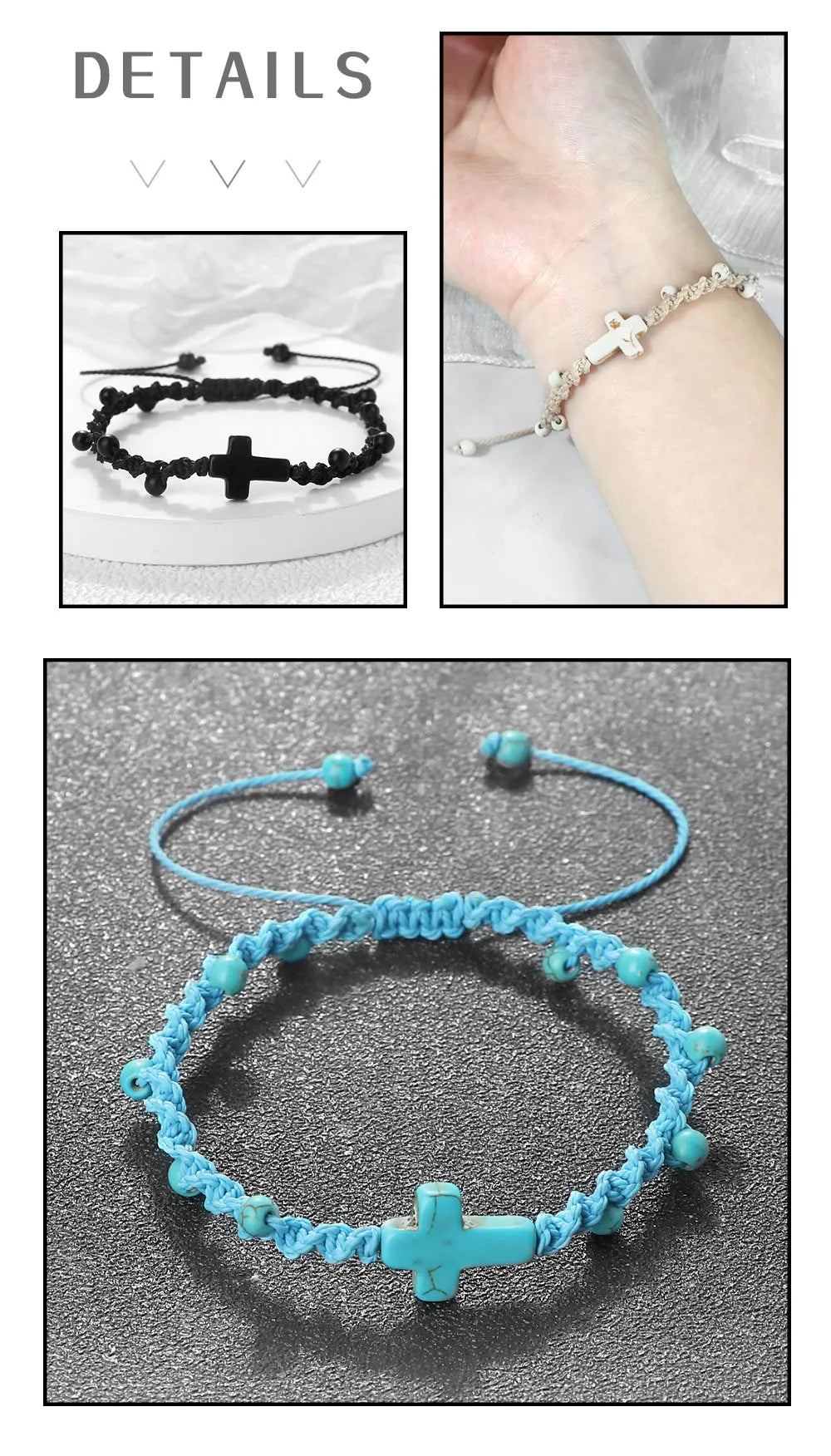 Jesus Pendant Rope Chain Bracelets 4 Colors