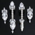 4PCS/Set Rhinestone Oversized Crystal Adjustable Cuff Rings Jewelry