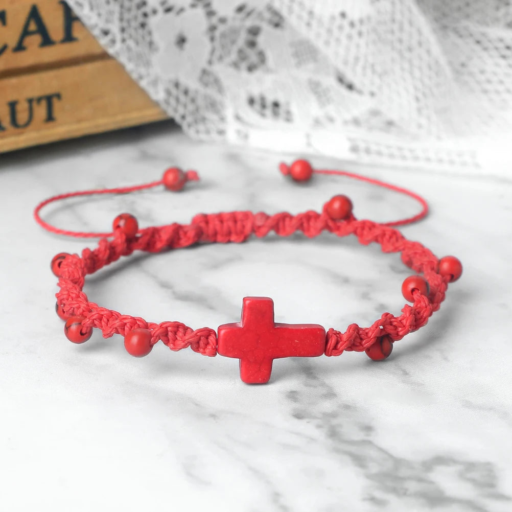Jesus Pendant Rope Chain Bracelets 4 Colors