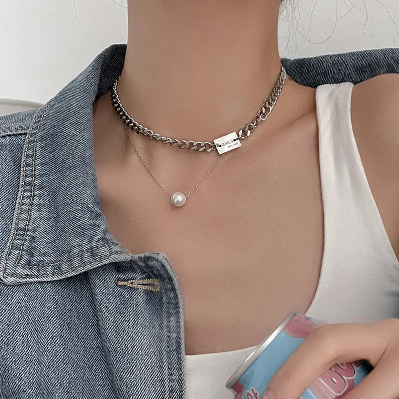 Double Cross Pendant Necklace
