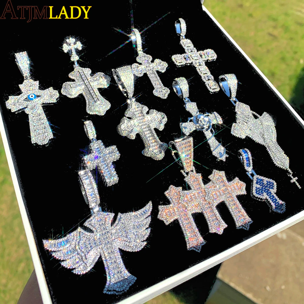 New Iced Out Cross Pendants and Coordinating Chain Options