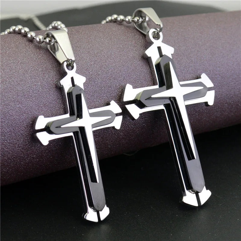 Cross Necklaces Unisex Stainless Steel Chain Pendant Necklace