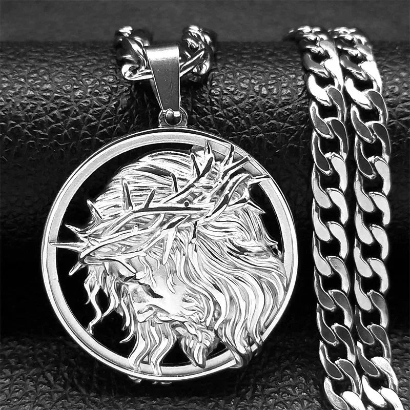 Jesus Crown of thorns Necklace Stainless Steel
