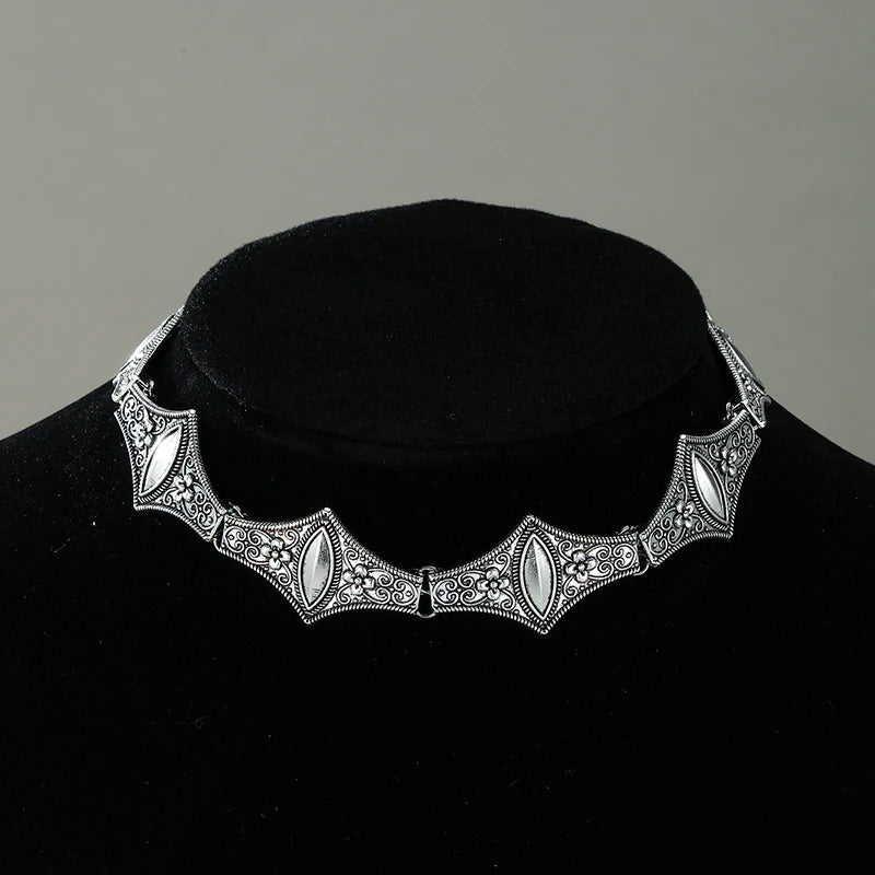 Silver Cross Patchwork Necklace