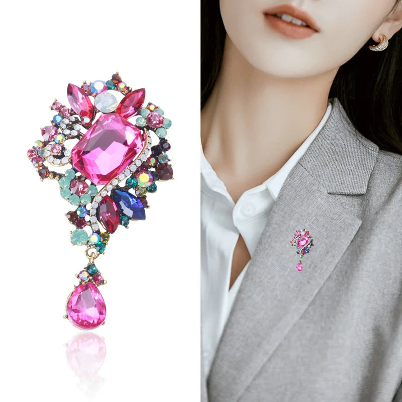 Rhinestone Brooch Anti-fading Pin