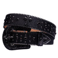 Man-made Black Rhinestone Detailed Belt