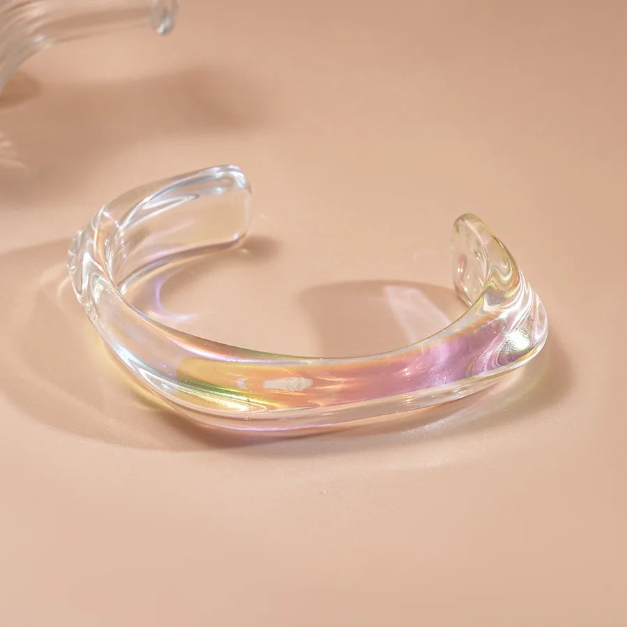 Transparent Colorful Acrylic Opening Bangle