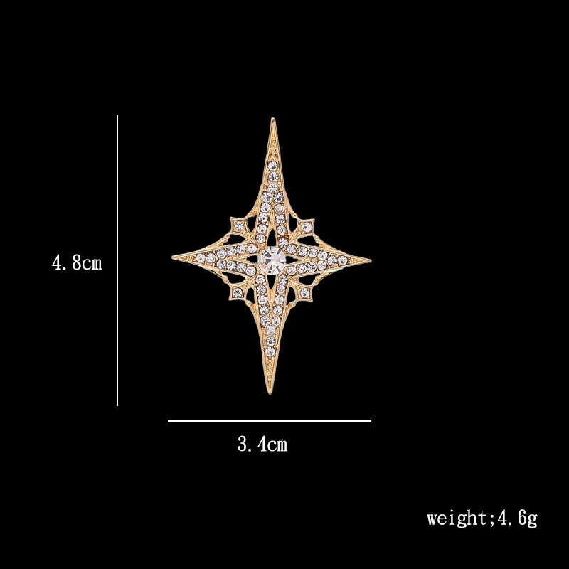 High-end Crysatal Rhinestone Star Lapel Pin
