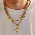 2Pcs/Set Creative Irregular CCB Beads Cross Chain