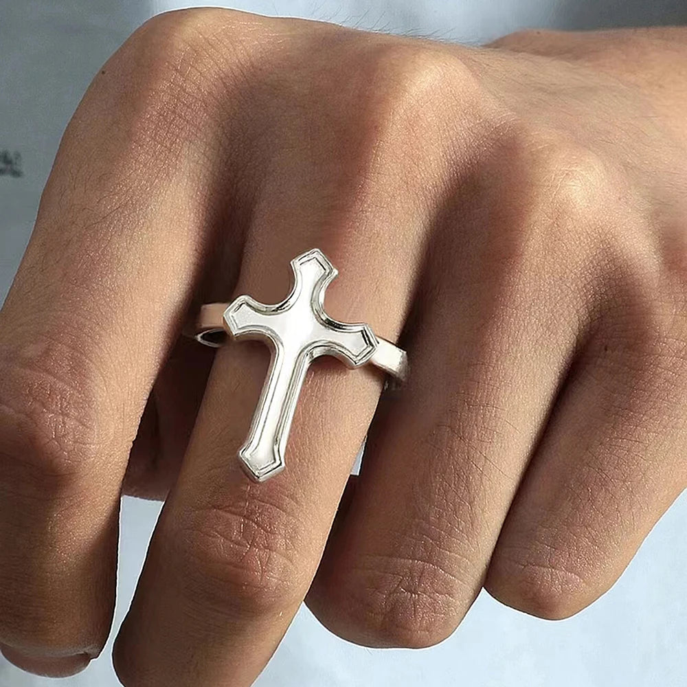 Golden Cross Stainless Steel Ring