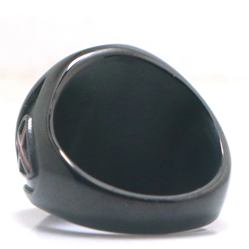 316L Stainless Steel Saint Paul Ephesians "Put On The Whole Armor Of God" Cross Knight Black Ring