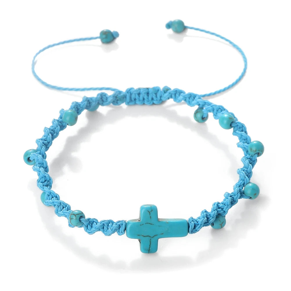 Jesus Pendant Rope Chain Bracelets 4 Colors