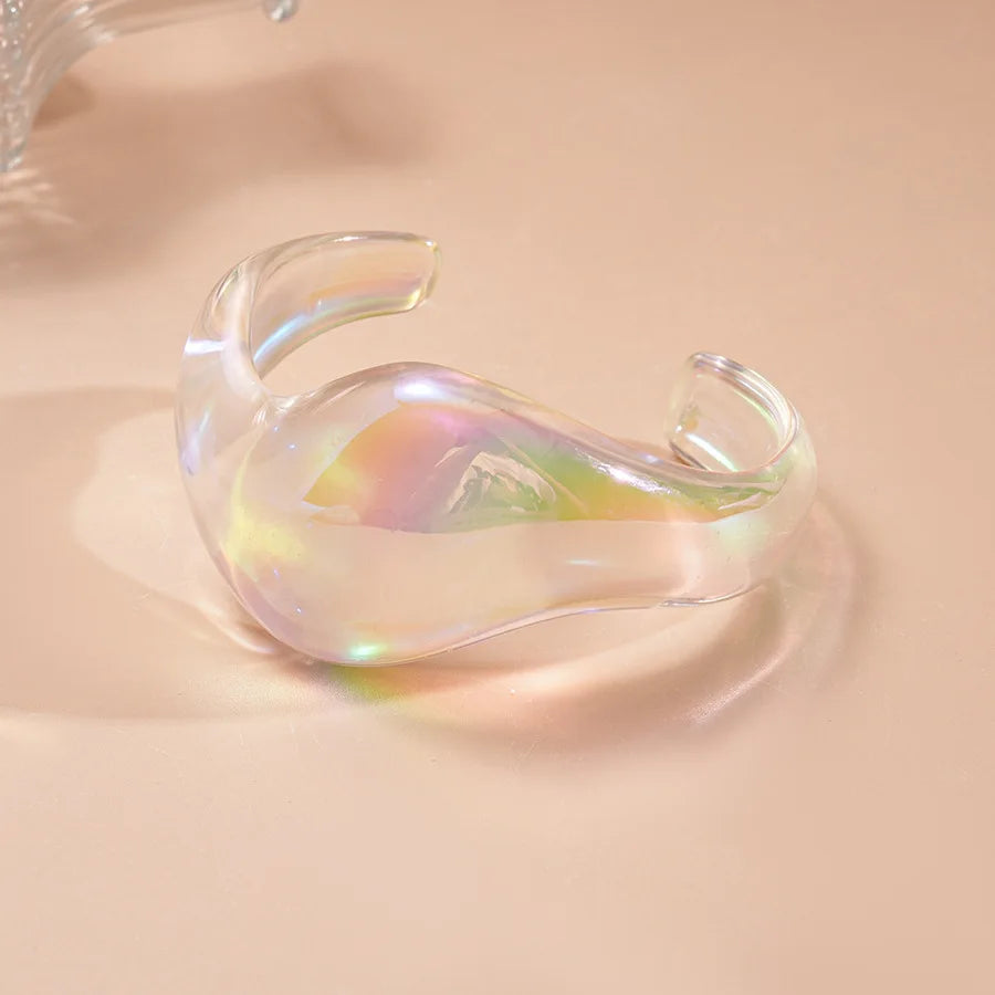 Transparent Colorful Acrylic Opening Bangle