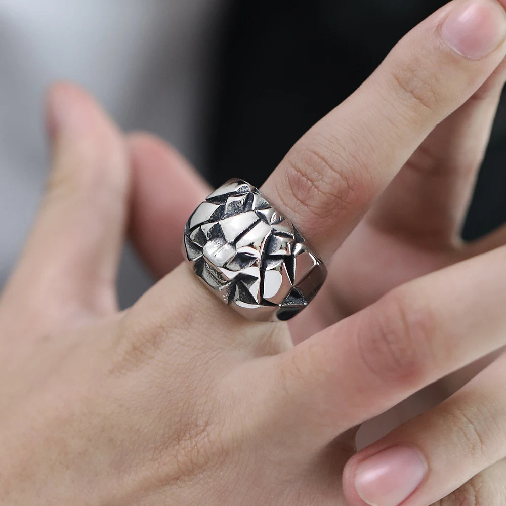 Factory Wholesale Lion Head Ring for Men Gothic Punk Stainless Steel Animal King Jewelry Masculine Wholesale Accessories