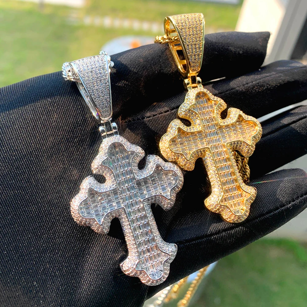 New Iced Out Cross Pendants and Coordinating Chain Options