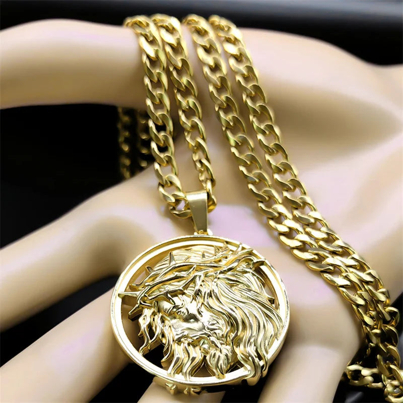 Jesus Crown of thorns Necklace Stainless Steel