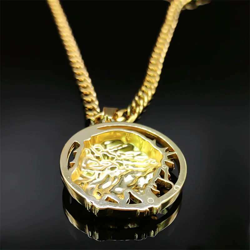 Jesus Crown of thorns Necklace Stainless Steel