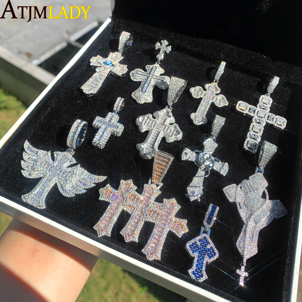 New Iced Out Cross Pendants and Coordinating Chain Options