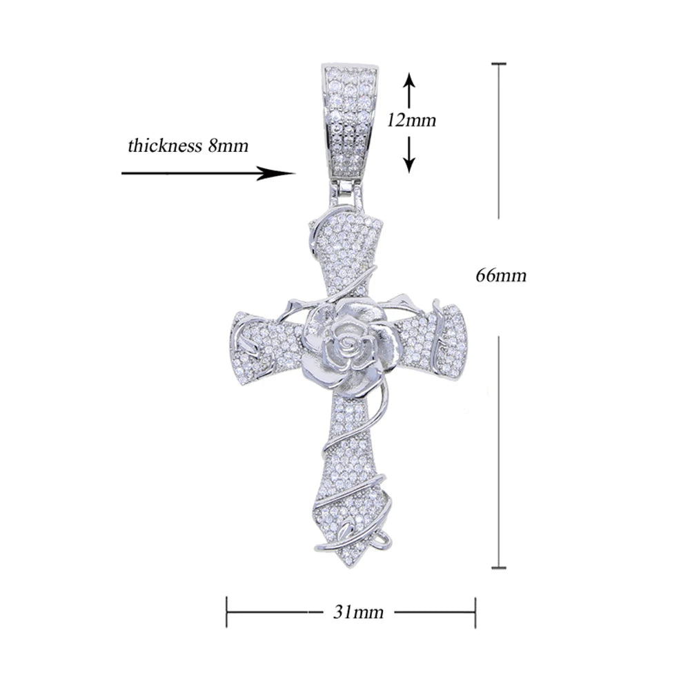 New Iced Out Cross Pendants and Coordinating Chain Options