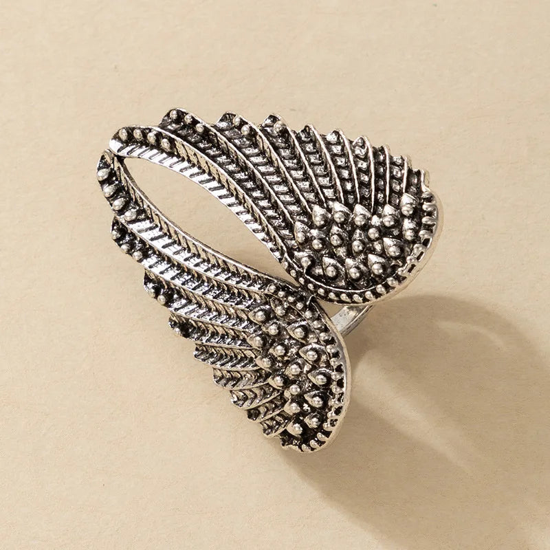 Retro Angel Wings Large Ring